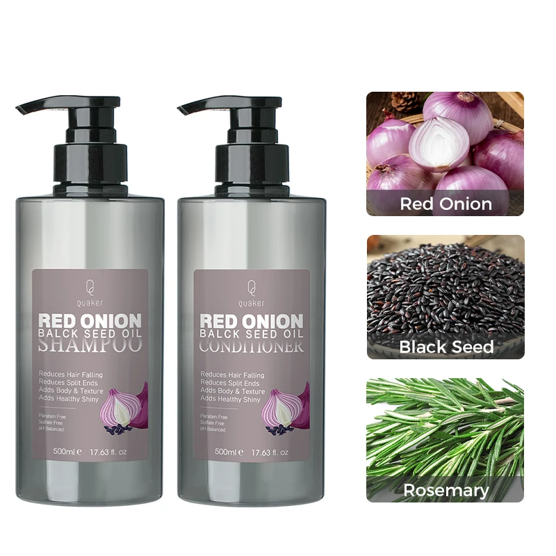 Brand Custom Plant Natural Hair Care Red Onion Black Seed Conditioner Hair and Shampoo