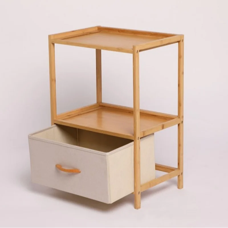 Bamboo Frame Dressing Table Organizer with Drawers