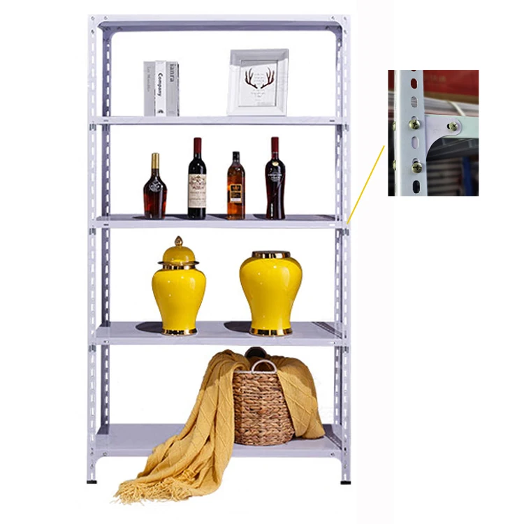 Light Duty iron shelf rack slotted angle rack rivet storage rack for warehouse store factory