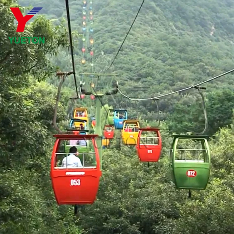 Ropeway Cableway Cable Car Circulating Fixed Grip Four Persons Opening Cabin for Sale