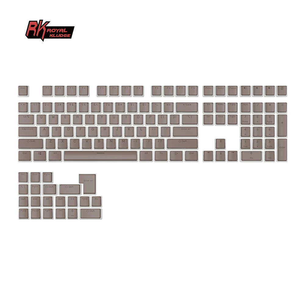 Overseas warehouse Royal Kludge mechanical keyboard keycaps oem dye custom keycaps thicken pbt blank doubleshot pudding keycaps