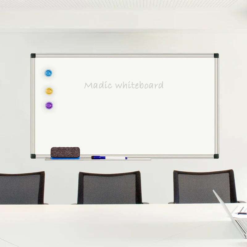 OEM Factory Customizable 45-90 Wall-Mounted Aluminum Magnetic Dry Erase Board Standard Whiteboard Office Bulletin Board