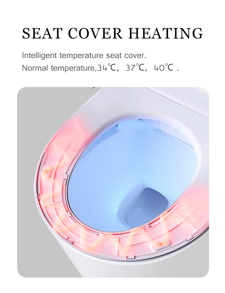 Home Hotel Restaurant Washroom Pitch 300mm No Water Pressure Siphon Bathroom Ceramic S Trap one Piece Smart Toilet