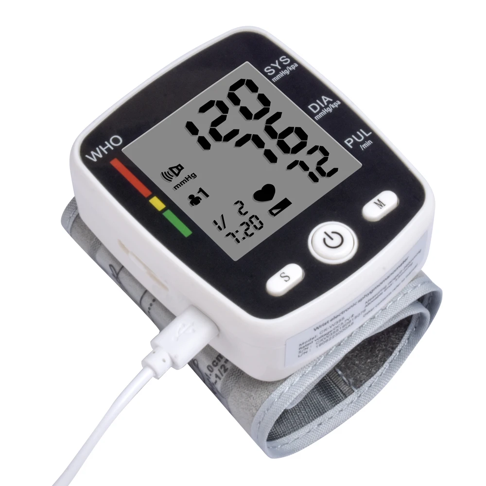 Automatic Tensiometros Digital BP Machine Electronic Wrist Blood Pressure Monitor With 2x99 Readings Memory Voice Broadcast