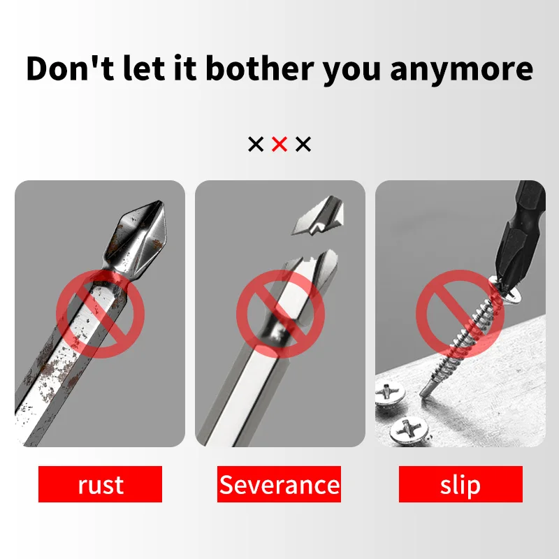 Magnetic Cross Bit Set Phillips Impact Batch Head Hardness Screwdriver Bit Screw Driver Hand Tools