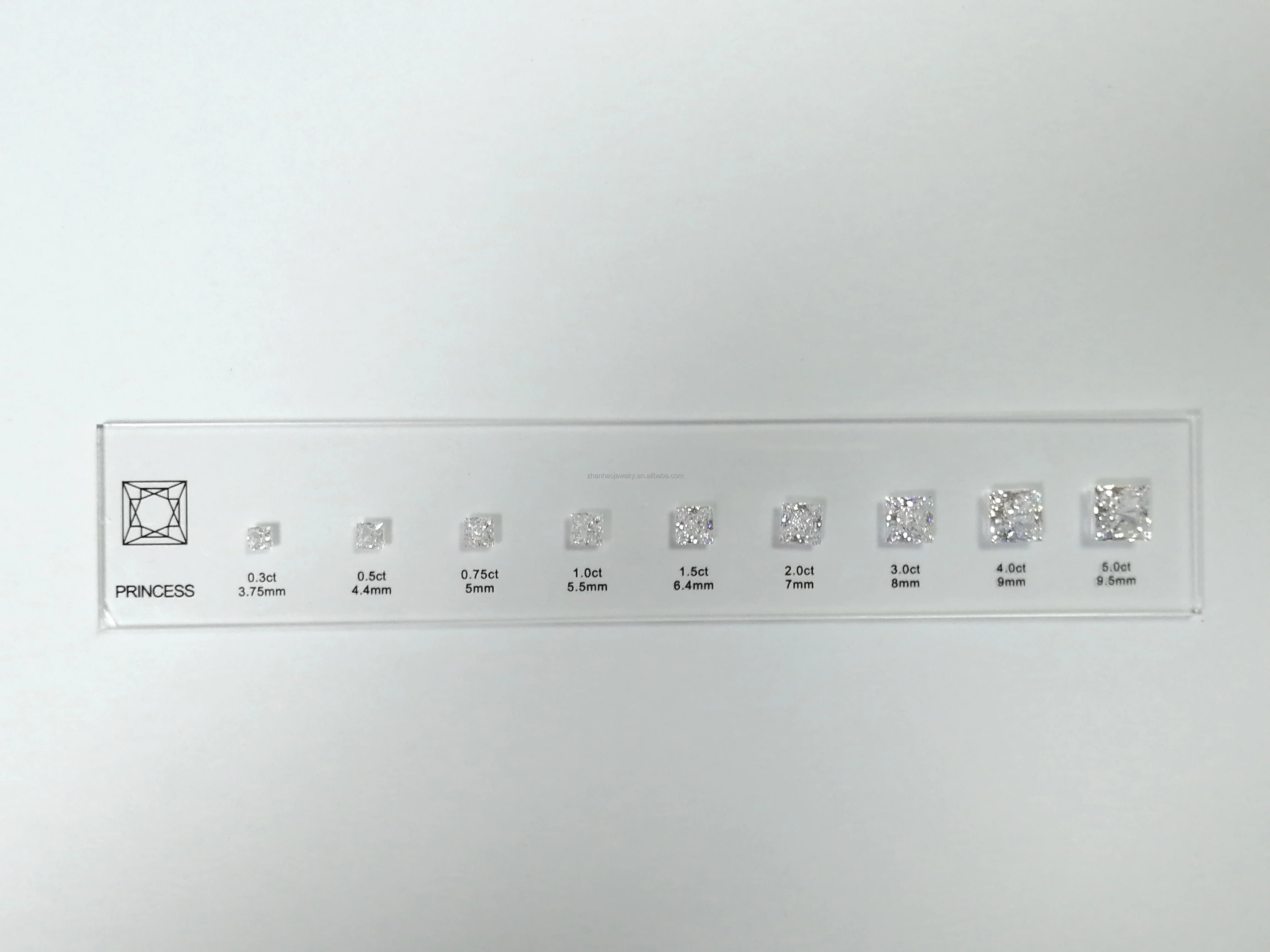 10 Shapes 90 Sizes Reference Chart Crushed Ice Cut Cubic Zirconia Comparison Chart Acrylic Plate Setting Diamond Dealer Tools