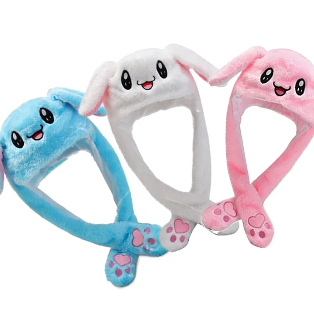 plush bunny rabbit moving ears hat