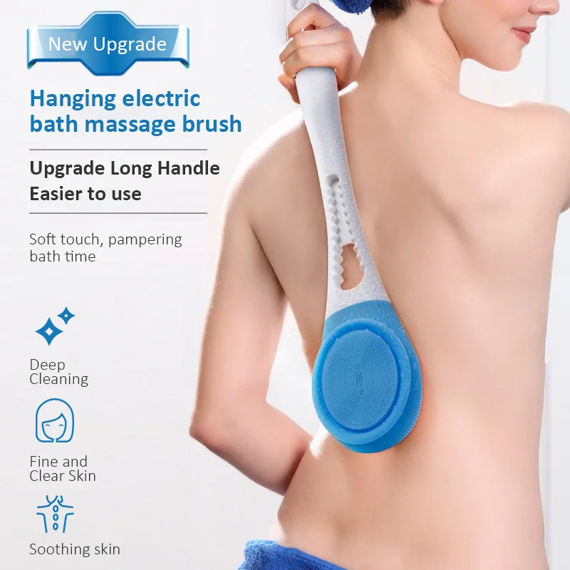Scrubber Back Shower Exfoliating Electric Back Washer Silicone Dry Body Brush Power Men Women Skin Care Exfoliator Bath Brush
