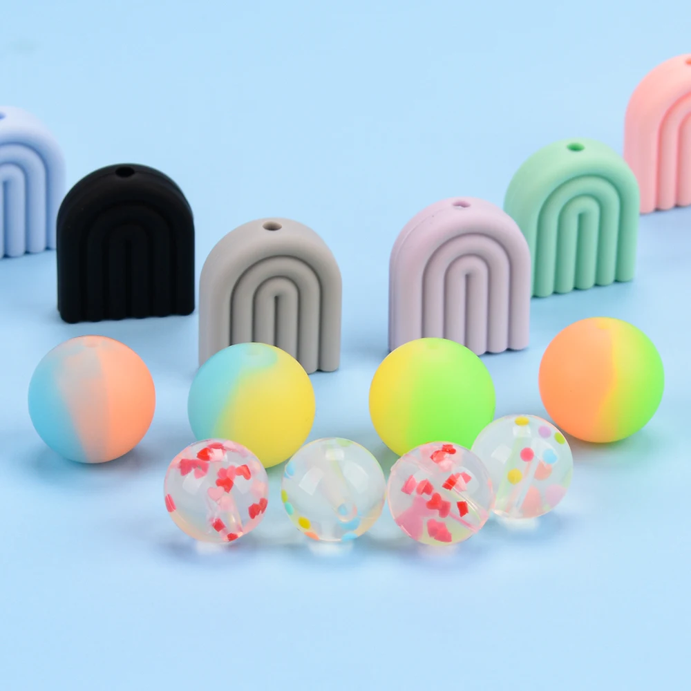 Super September Low Moq Wholesale Food Grade Loose Silicone Beads 15mm BPA Free Safe Silicone Sport Baseball Beads Diy Bracelet