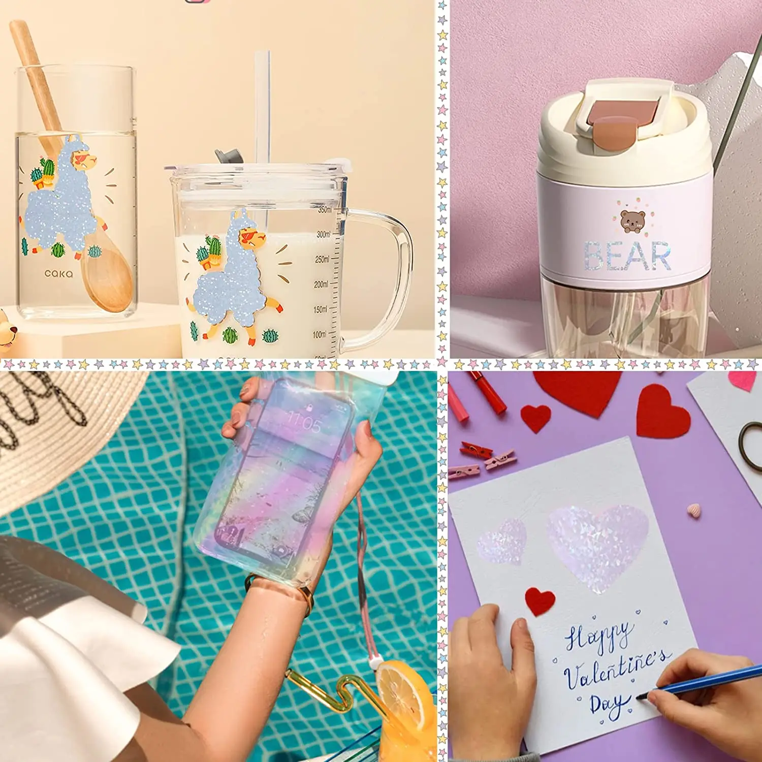 Custom Clear A4 Vinyl Sticker Paper Self-Adhesive Waterproof Transparent Holographic Sticker Paper