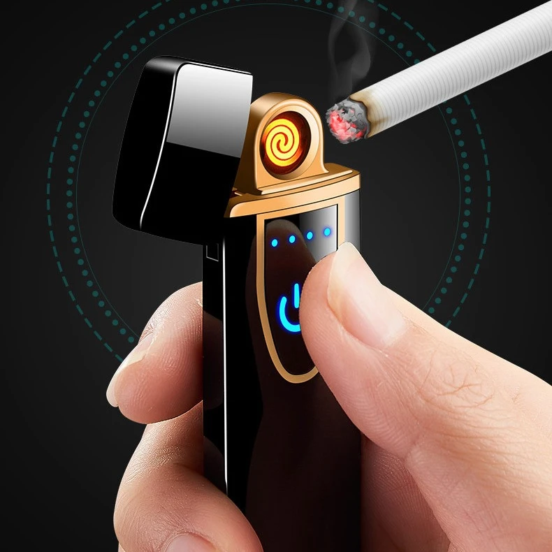 Zinc Alloy Smoking Accessories Candle Lighter USB Electric Custom Logo Lighters for Cigarettes