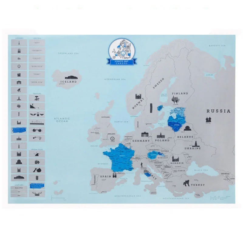 China Manufacturer Large World Map Scratch Off Travel Map Designed for Travelers, Wall Art Poster