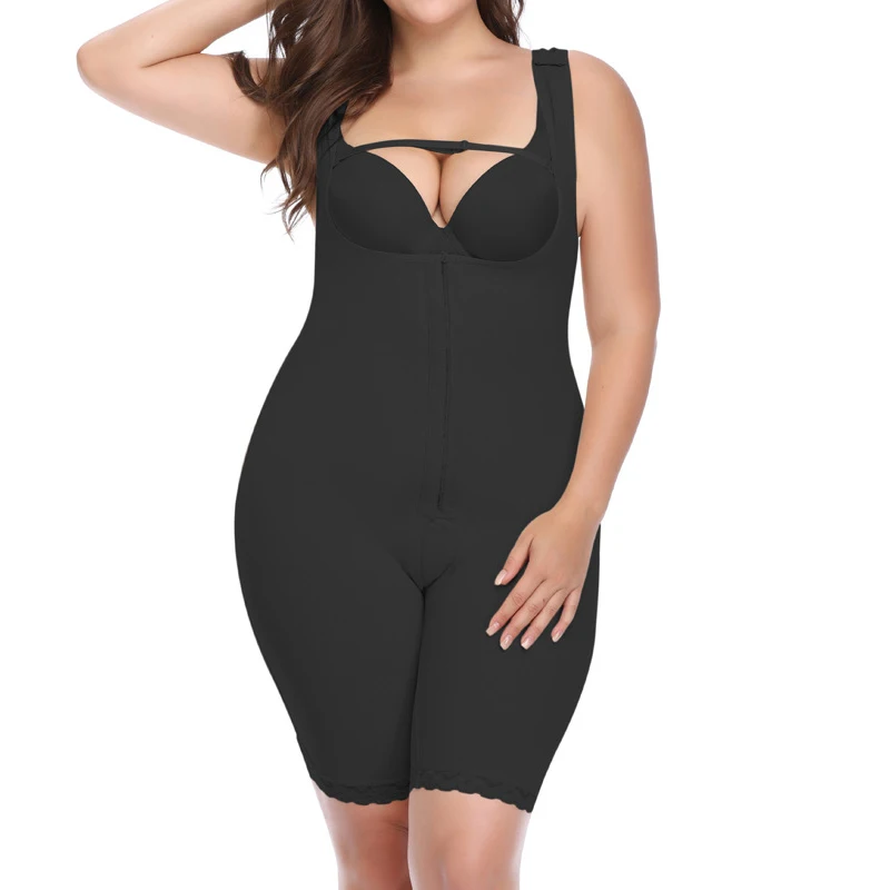 Tummy Control Adjustable Wide Shoulder Strap Lace Shapewear Waist Body Shaper High Waisted Butt Lifter