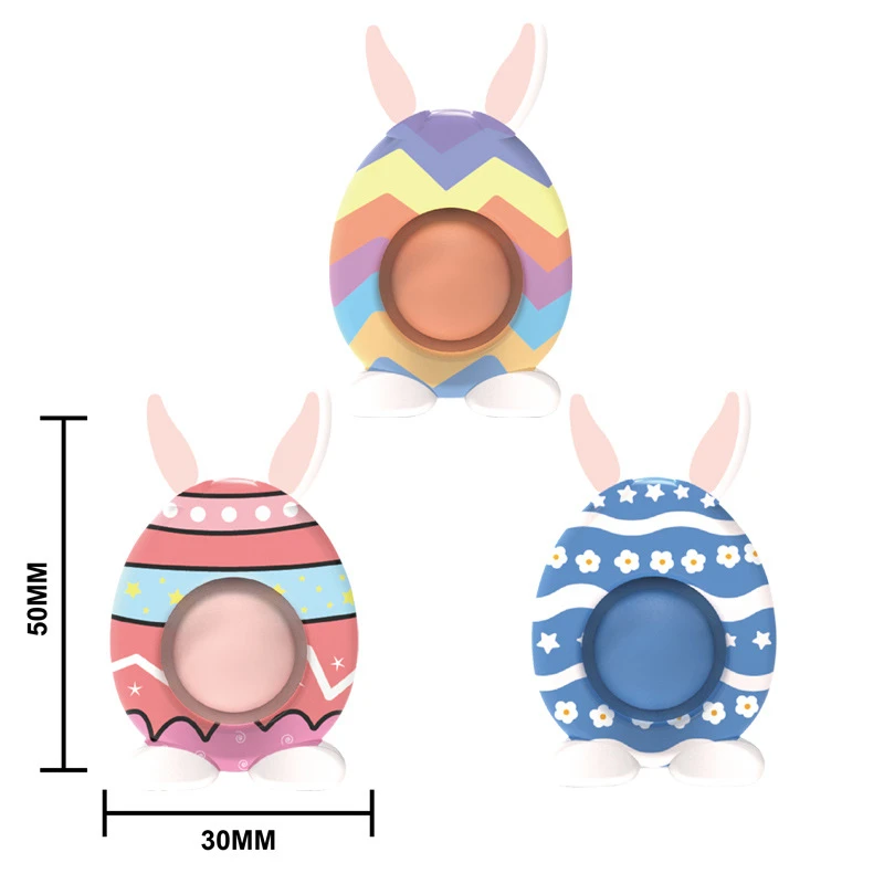 2022 Latest Design Cartoon Press Small Bunny Egg Anti Stress Finger Sensory Toy Push Bubble Pop Spinner Popper Easter Fidget Toy