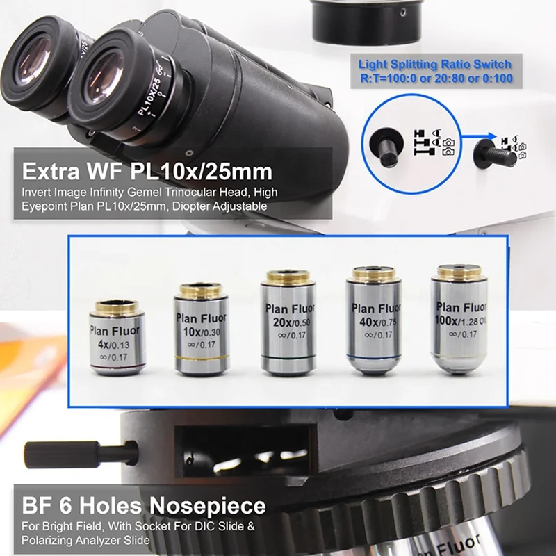 MAXCOPE M12.5850 Trinocular Biological XYZ Stage Motorized 3d Microscope