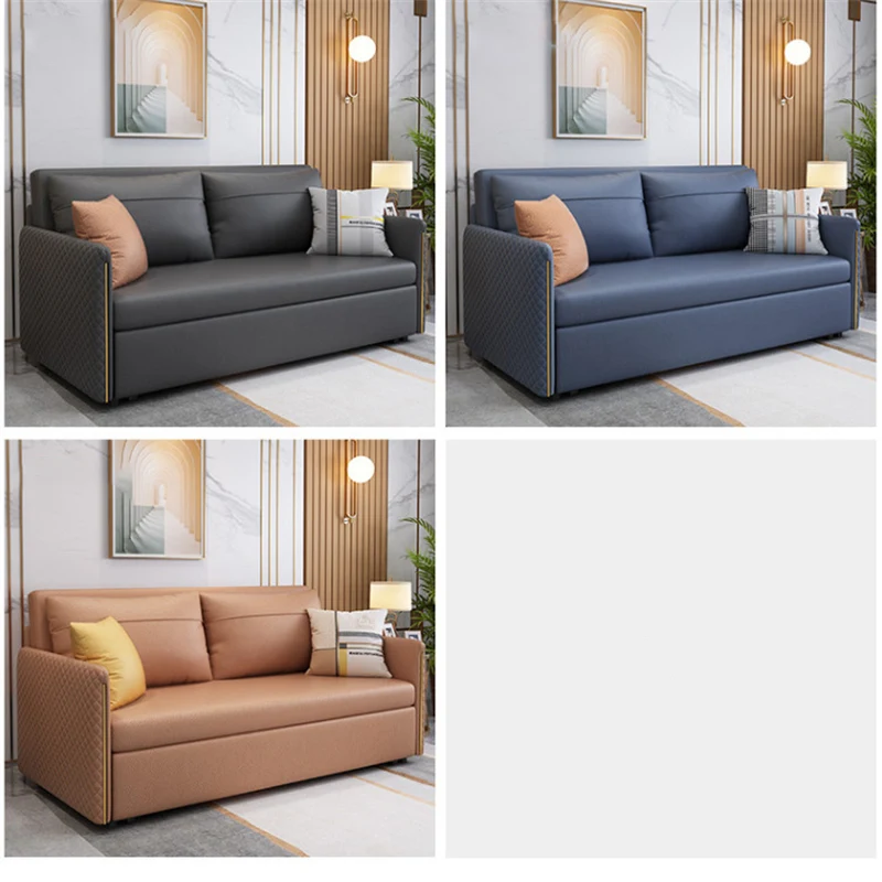 leather bed and sofa 2 in 1 high quality newest design Cheap price night and day sofa beds