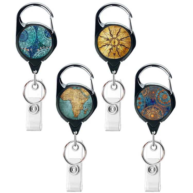 Funny  heavy duty retractable badge holder reel with word map logo