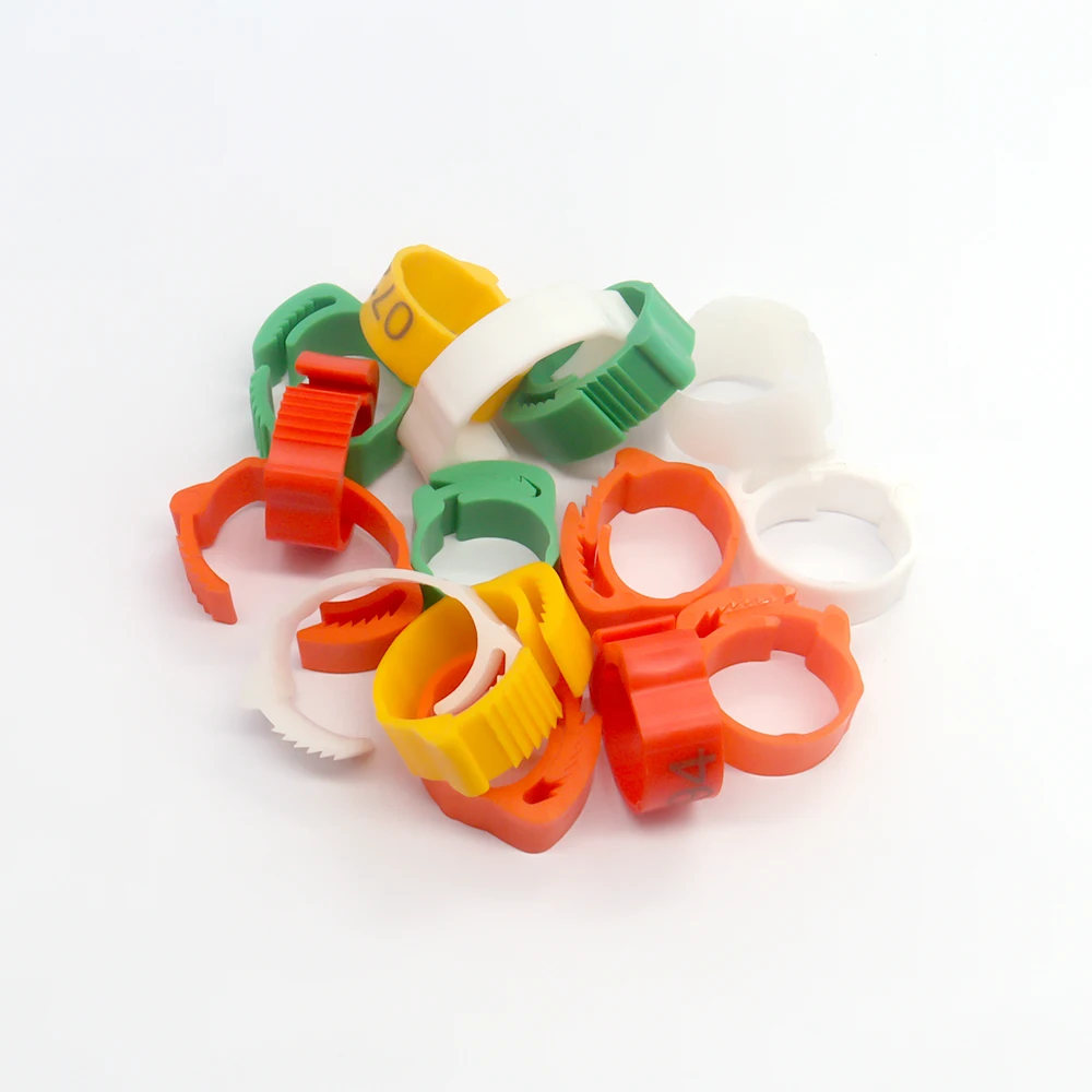 100 PCS Plastic Chicken Foot Rings For Pigeon Leg Foot Adjustable Chicken Foot Rings Poultry Ring