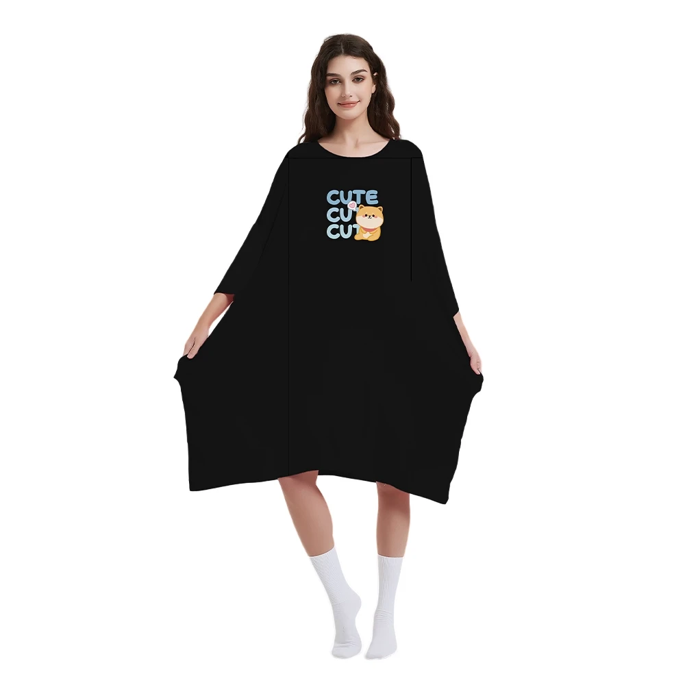 Customized Summer Clothes Women Nightgown Sleepwear Bamboo Sleep Tee Oversize Sleeping T-shirts Loungewear Home Tee