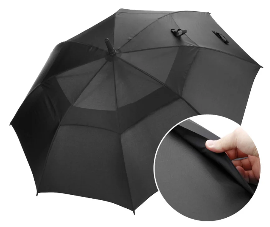 best Umbrella Wholesale Custom Logo big Double Canopy Vented Windproof Umbrella Automatic Open Straight Golf Umbrella with logo