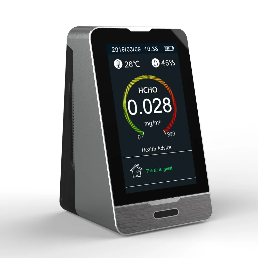 Газовый тестер PM2.5 монитор качества воздуха детектор HCHO TVOC анализатор температуры и влажности Измеритель реального