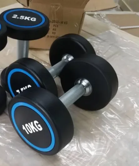 Лидер продаж Профессиональный круглый резиновый чугун 2 кг-60 кг набор гантелей 5lb-150lb