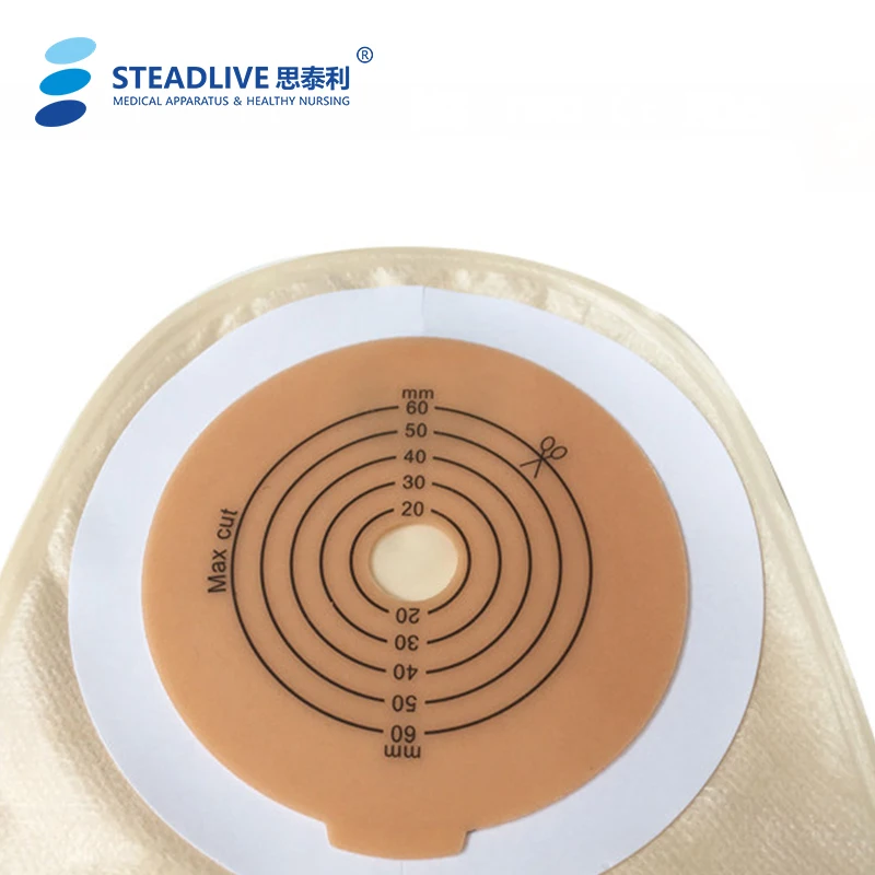 One Piece Stoma Colostomia Pouch  60mm Colostomy Bag Price With Hydrocolloid Material Cover