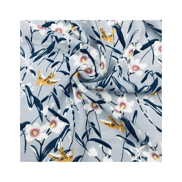 2021 Новая мягкая ткань с принтом 100% Органическая Бамбуковая хлопковая ткань с цветочным принтом