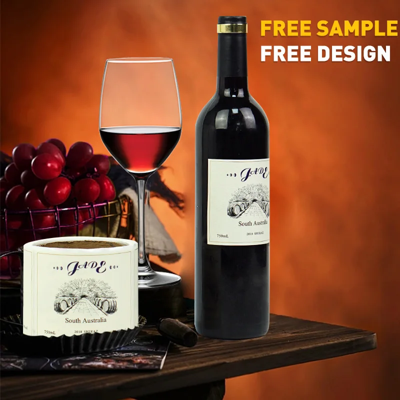 Book Paper Custom Printing Self-adhesive Stickers Brandy Vodka Whisky Beer Wine Sticker Supplier