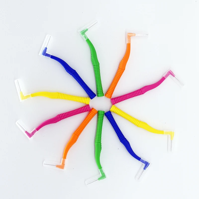 Лидер продаж, межзубная щетка, пластиковый производитель, L-образные ортодонтические скобы, фабричные стоматологические рекламные подарки, 160 шт., 0,8 мм