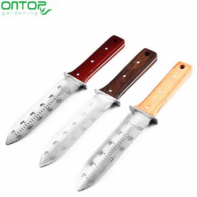 
Multiple-function Digging cutting cultivator High Quality Wood handle Japanese Hori Hori knife 
