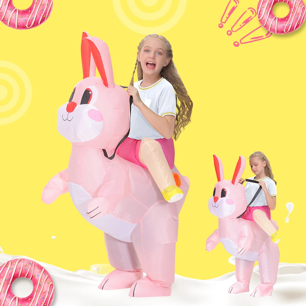New Adult Kids Sexy Bunny Rabbit Inflatable Costumes Easter Cosplay Costume Halloween Purim Party Role Play