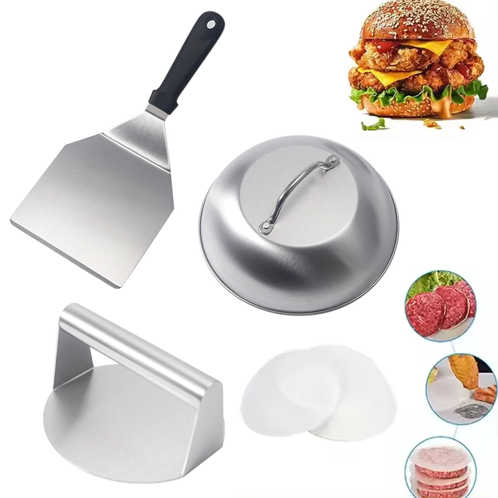Basting Cover Grill Scraper Burger Press set Parchment Paper griddle grill accessories kit