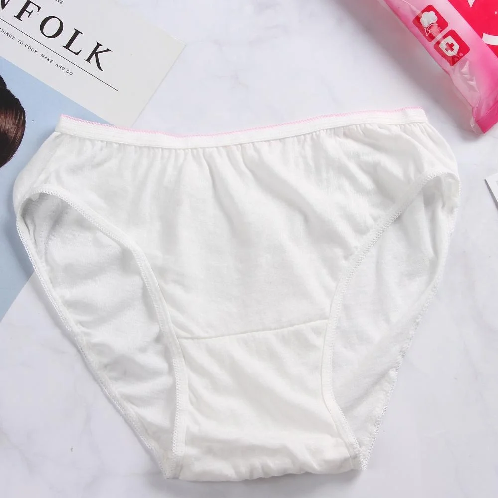 Disposable panties for women 100% pure cotton disposable underwear for massage