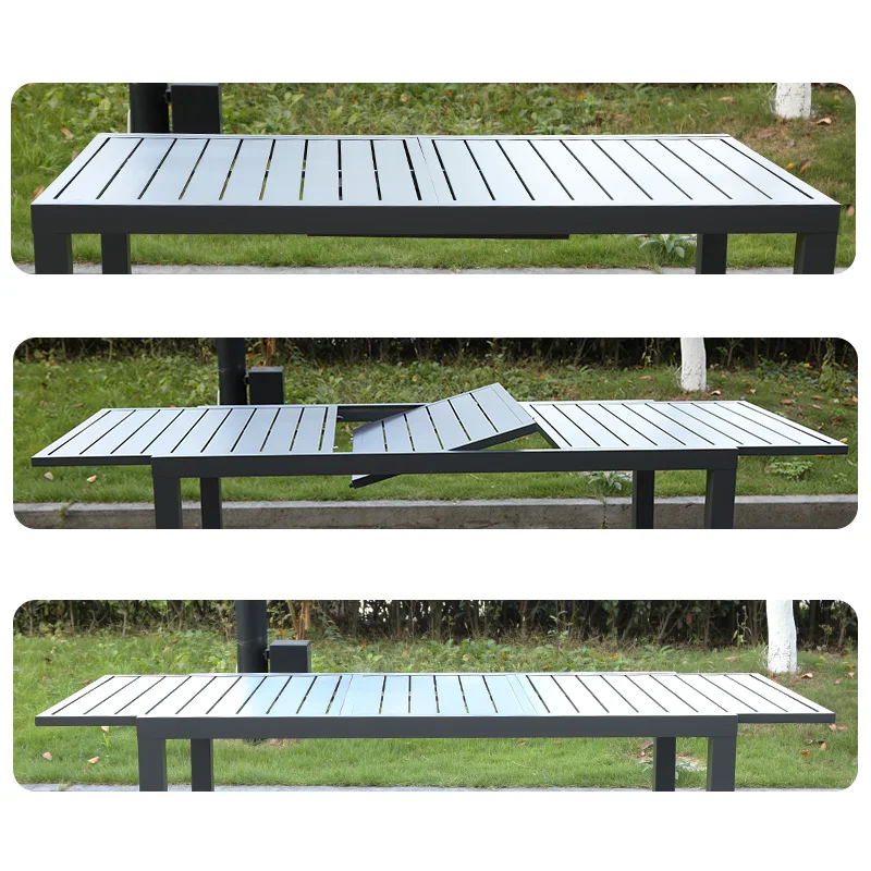 Modern aluminium outdoor restaurant outdoor furniture patio dinning table patio furniture set garden tables and chairs