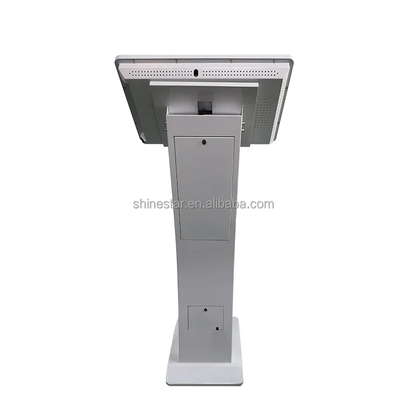 Alone standing 24 inch TFT LED capacitive touch screen POS kiosk self-service terminal with ticket printer and Android/Linux/Win