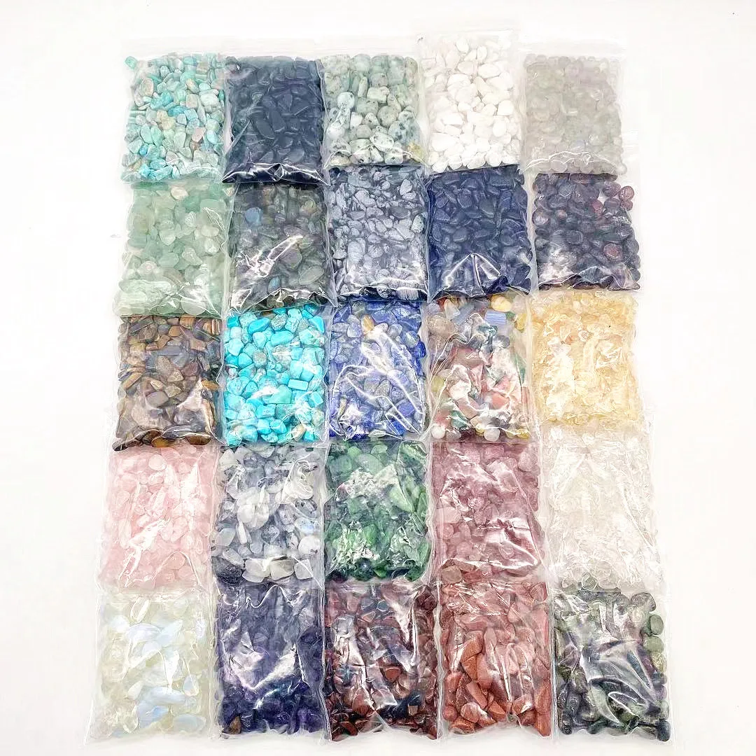 Wholesale 1KG Bulk Natural Crystal Chips Rose Quartz Gravel Amethyst Tumbled Stone for Decorate