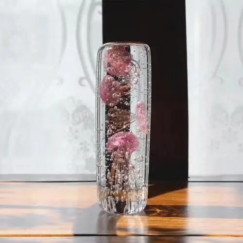 Small White Crystal Decoration Glow in The Dark Glass Paperweight Jellyfish in Crystal Crafts