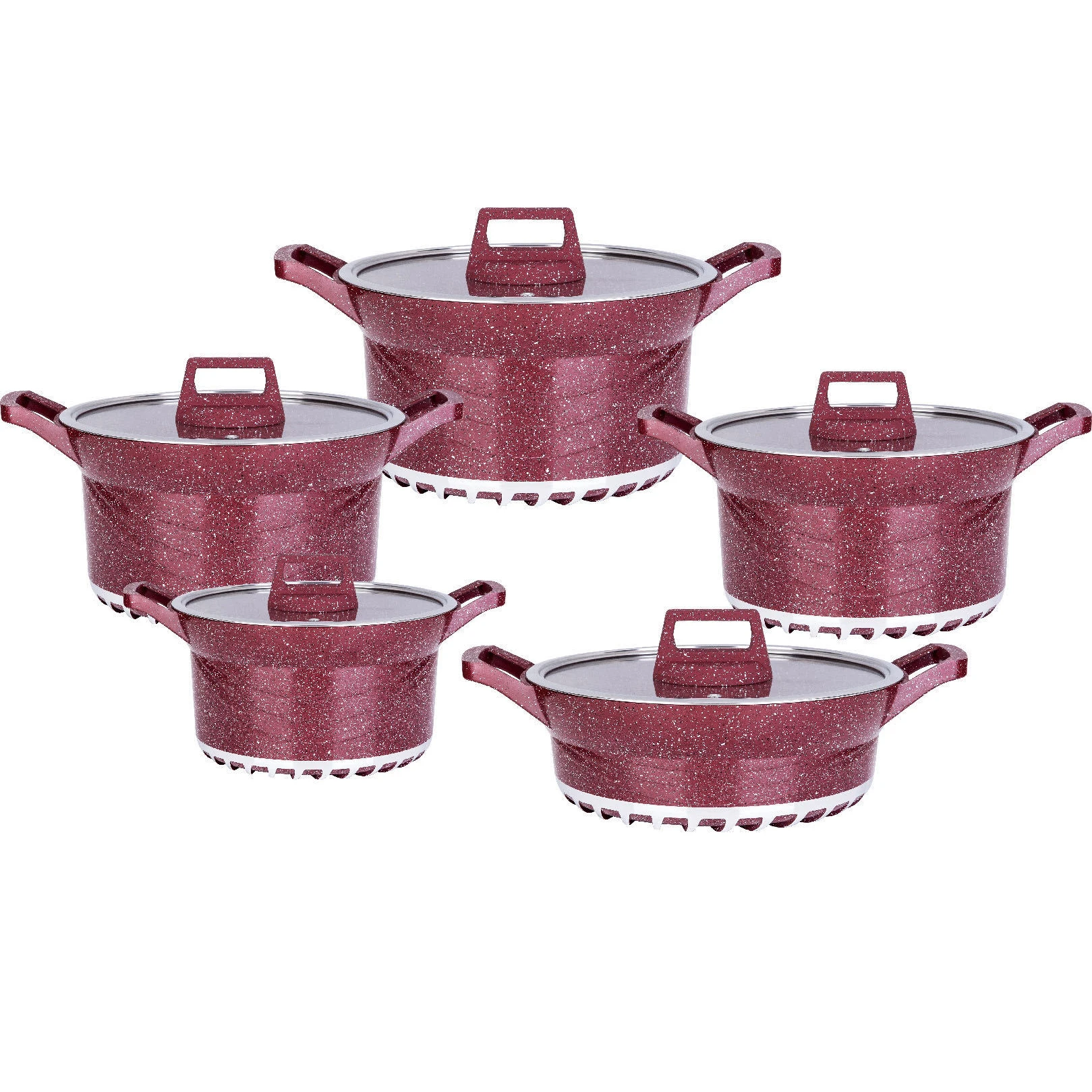 high quality kitchen custom logo nonstick pots pan set casserole aluminium saucepan cookware sets of cooking pots
