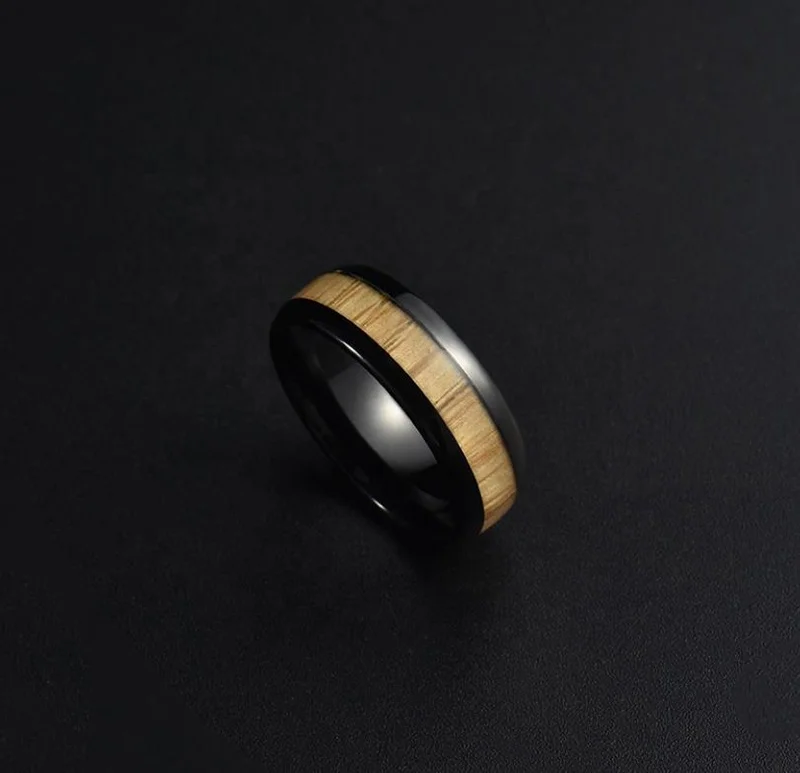  Лидер продаж кольцо из вольфрама и нержавеющей стали Cypress Wood для мужчин шириной 8