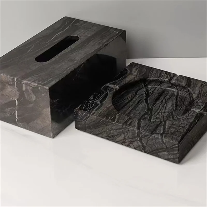 Nordic Style Rectangular Square Natural 20X20X4CM Price Cigar Smoking Unique Ashtray for Living Room Table marble ashtray