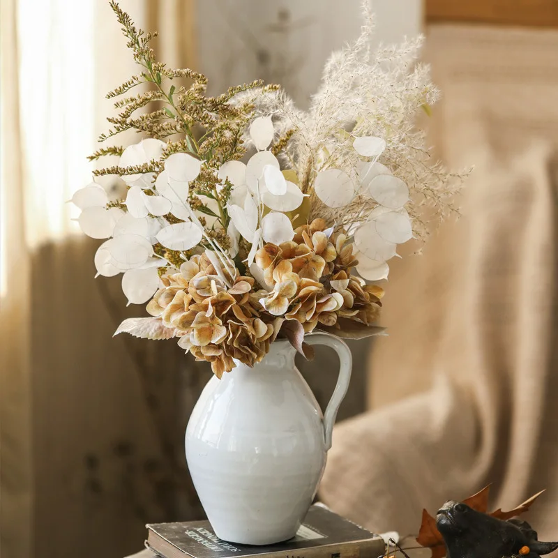 Wholesale White Artificial Flower Silk Flower Silver Fan Leaf for home decoration