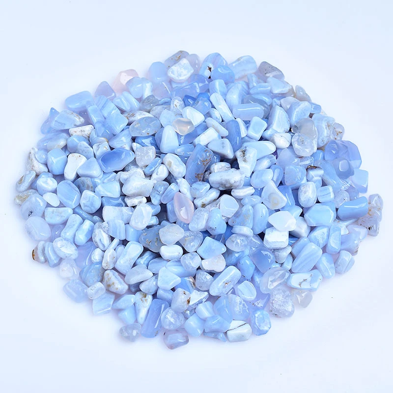Wholesale Natural Crystal Blue Lace Agate Gravel Polished Tumble Stones Healing For Decoration Home