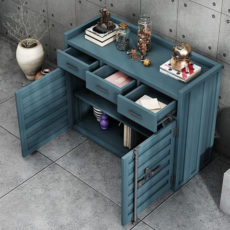 Factory Direct  Customized Industrial Container Cabinet Locker Vintage Storage Side Table Bar Iron Furniture Storage Cabinet