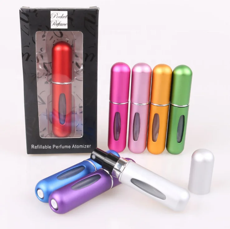 5ML Aluminium Portable Small Mini Travel Refillable Bottom-filling Self-pump Type Perfume Atomizer Spray Bottle