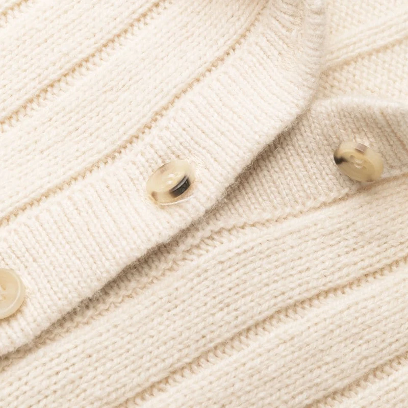 Collar Wool Sweater 2024 Light Weight Scoop Neck Ribbed Jersey Summer Casual Dresses Simple Natural 12GG OEM Service Velvet