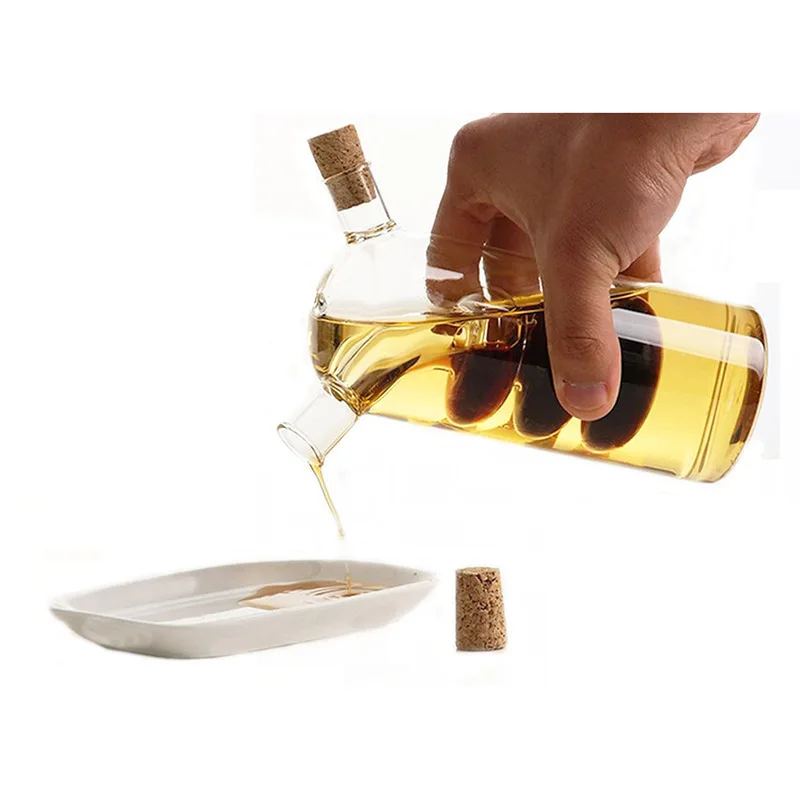 Glass olive oil bottle leak-proof dripping oil edible soy sauce vinegar seasoning jar kitchen supplies
