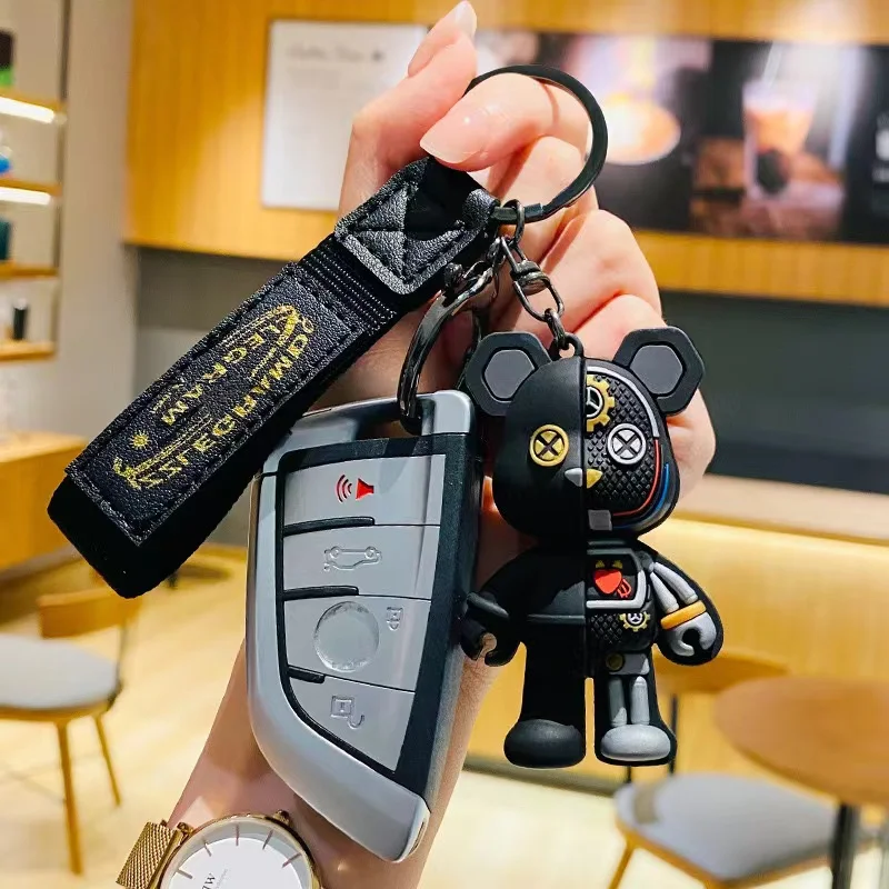 manufacturer metal animal keychain 3d pvc cute rubber anime bear keychains