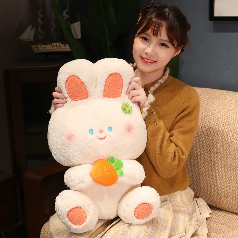 Cute bunny to send girl holiday gift vertical ear rabbit plush toy doll fruit small white rabbit doll