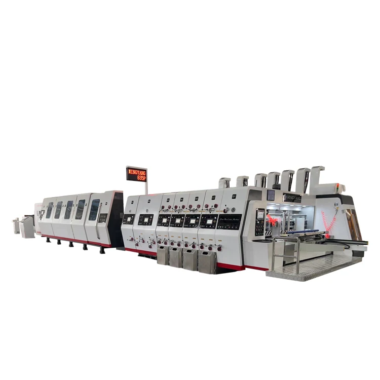 Full Automatic  Flexo Folder Gluer  Production Line Machine For Industry Box